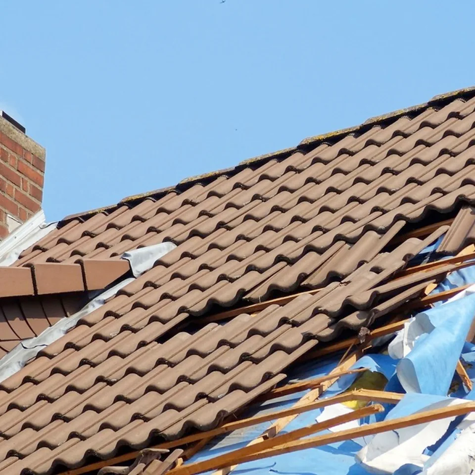 Roof repair in progress